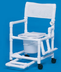 IPU Commode / Shower Chair Standard Drop Arm - Left PVC Frame Mesh Back 17-1/4 Inch Seat Width