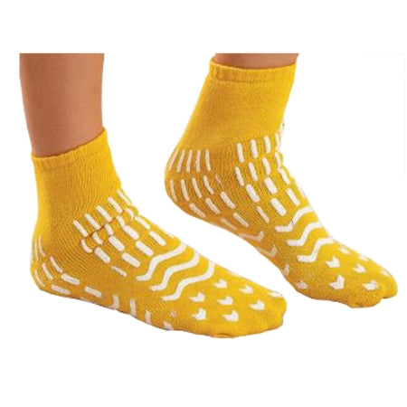 Alba Healthcare Fall Management Slipper Socks Care-Steps® Medium Yellow Ankle High