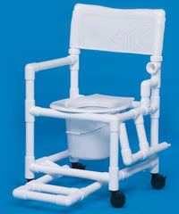 IPU Commode / Shower Chair Standard Drop Arm - Left PVC Frame Mesh Back 17-1/4 Inch Seat Width