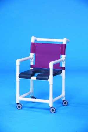 IPU Shower Chair ipu® Fixed Arm PVC Frame Mesh Back 17-1/4 Inch Seat Width