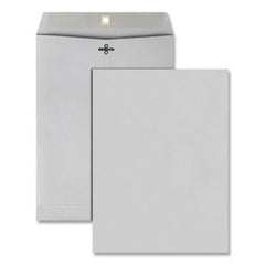 Quality Park™ Clasp Envelope, #90, Square Flap, Clasp/Gummed Closure, 9 x 12, Executive Gray, 100/Box