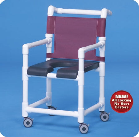 IPU Shower Chair ipu® Fixed Arm PVC Frame Mesh Back 17-1/4 Inch Seat Width