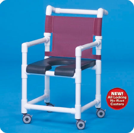 IPU Shower Chair ipu® Fixed Arm PVC Frame Mesh Back 17-1/4 Inch Seat Width