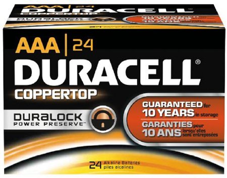 Duracell Alkaline Battery Duracell® Coppertop® AAA Cell 1.5V Disposable 24 Pack - M-694133-1861 - Case of 144