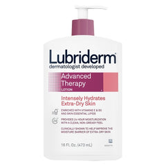 Johnson & Johnson Consumer Hand and Body Moisturizer Lubriderm® Advanced Therapy 16 oz. Pump Bottle Scented Lotion