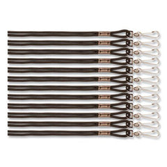 Champion Sports Lanyard, J-Hook Style, 20" Long, Black, 12/Pack