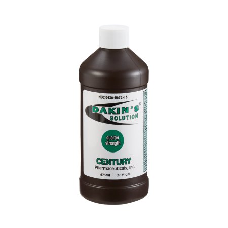 Century Pharmaceutical Wound Antimicrobial Cleanser Dakin's® Quarter Strength 16 oz. Bottle Sodium Hypochlorite