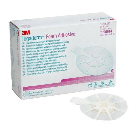 3M Foam Dressing 3M™ Tegaderm™ High Performance 2-3/4 X 2-3/4 Inch Oval Adhesive with Border Sterile