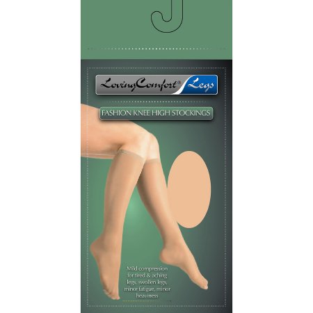 Scott Specialties Compression Stocking Loving Comfort® Knee High Large Beige Closed Toe