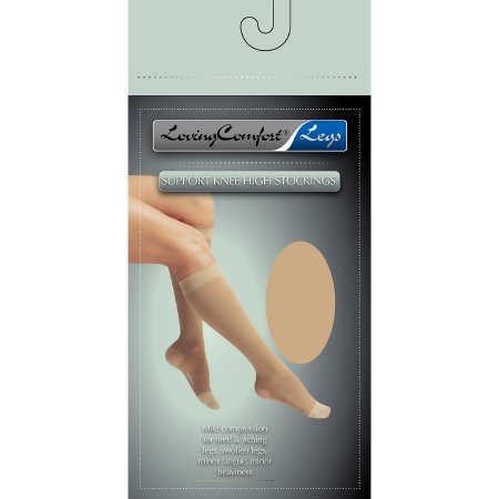 Scott Specialties Compression Stocking Loving Comfort® Knee High Large Beige Closed Toe
