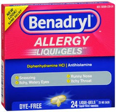 Johnson & Johnson Consumer Allergy Relief Benadryl® 25 mg Strength Gelcap 24 per Box