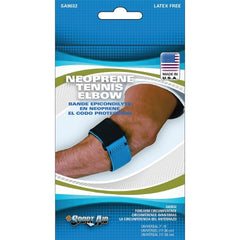 Scott Specialties Tennis Elbow Support Sport-Aid™ One Size Fits Most D-Ring / Hook and Loop Strap Closure Strap Left or Right Arm 7 to 15 Inch Forearm Circumference Blue