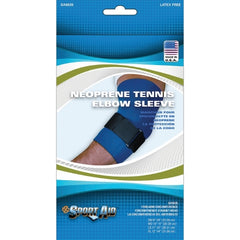 Scott Specialties Tennis Elbow Support Sport-Aid™ Large Pull On / D-Ring / Hook and Loop Strap Closure Sleeve with Strap Left or Right Arm 11 to 12 Inch Forearm Circumference Blue
