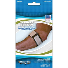 Scott Specialties Tennis Elbow Support Sport-Aid™ One Size Fits Most D-Ring / Hook and Loop Strap Closure Strap Left or Right Elbow 3 Inch Width Beige