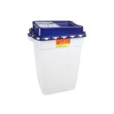 Becton Dickinson Pharmaceutical Waste Container Recykleen™ 26-1/4 H X 20 W X 14-3/4 D Inch 19 Gallon White Base / Blue Lid Vertical Entry Gasketed Sliding Lid - M-697498-2426 - Case of 5