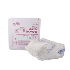 Dukal USP Type VII X-Ray Detectable Gauze Sponge Dukal™ Cotton 12-Ply 4 X 8 Inch Rectangle Sterile