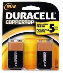 Duracell Alkaline Battery Duracell® Coppertop® 9V Cell 9V Disposable 2 Pack - M-697961-1274 - Case of 48