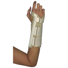 Scott Specialties Wrist Brace Deluxe™ Contoured Foam / Metal / Nylon Left Hand Beige X-Large