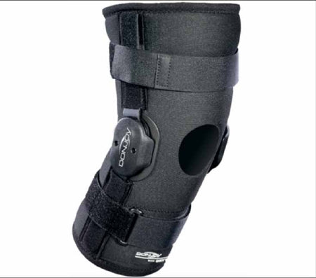 DJO Hinged Knee Brace DonJoy® Medium Pull-On / Hook and Loop Strap Closure 18-1/2 to 21 Inch Thigh Circumference / 14 to 15 Inch Knee Circumference / 14 to 16 Inch Calf Circumference Left or Right Knee