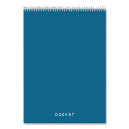TOPS™ Docket Ruled Wirebound Pad with Cover, 1 Subject, Wide/Legal Rule, Blue Cover, 8.5 x 11.75, 70 Sheets