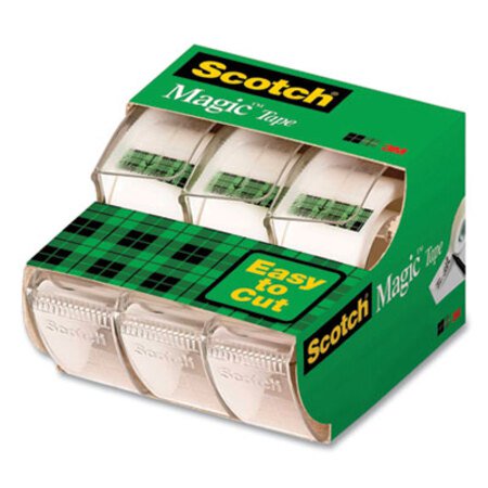 Scotch® Magic Tape in Handheld Dispenser, 1" Core, 0.75" x 25 ft, Clear, 3/Pack