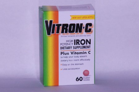 Emerson Healthcare Multivitamin Supplement Vitron-C® Ascorbic Acid / Iron 125 mg - 65 mg Strength Tablet 60 per Bottle