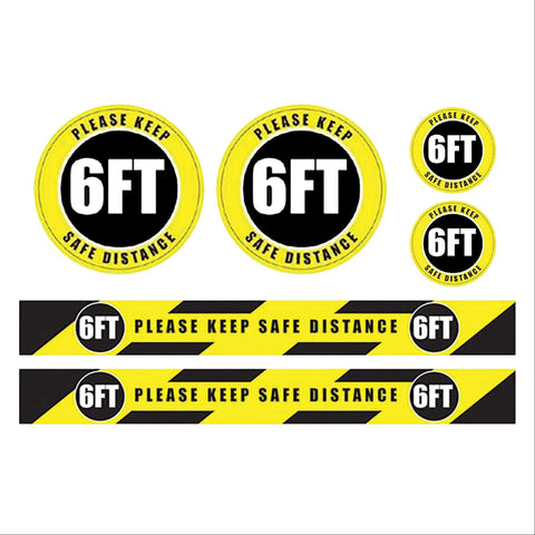 6ft Safe Distance Indoor Use Sign 6" Round ,1 Each - Axiom Medical Supplies