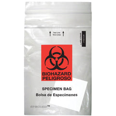 6" x 9" Transparent Clear with Absorbent Pad 2-Pocket Zip-Closure Biohazard Specimen Bags 6" x 9" Transparent Clear with Absorbent Pad ,1000 / pk - Axiom Medical Supplies