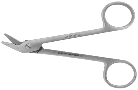 BR Surgical Wire Cutting Scissors 4-3/4 Inch Length Finger Ring Handle Angled Blunt Tip / Blunt Tip - M-700275-3956 - Each