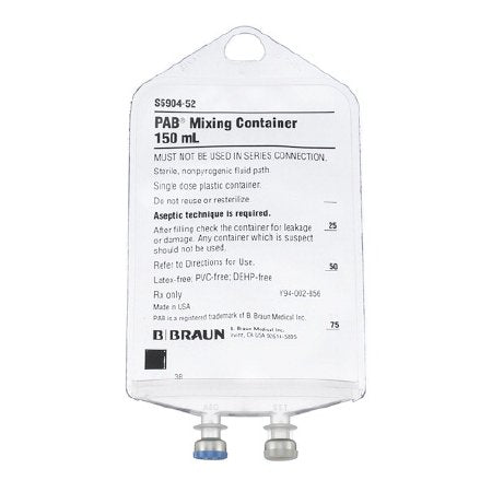 B. Braun Empty Partial Additive Bag PAB® 150 mL - M-700347-2432 - Case of 48