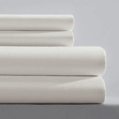 Standard Textile Bed Sheet Fitted 60 X 80 X 11 Inch Bone Cotton 60% / Polyester 40% Reusable