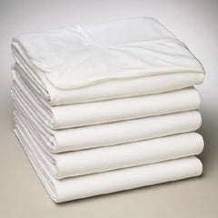 Standard Textile Bed Sheet Fitted 36 X 84 X 16 Inch Blue, White Cotton 60% / Polyester 40% Reusable