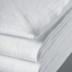 Standard Textile Bed Sheet Fitted 36 X 82 X 14 Inch White Cotton 55% / Polyester 45% Reusable