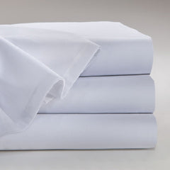 Standard Textile Bed Sheet Flat 66 X 104 Inch White Cotton 100%