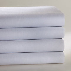 Standard Textile Bed Sheet Fitted 36 X 90 Inch White Cotton 70% / Polyester 30%