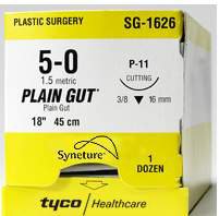 Suture with Needle Absorbable Uncoated Undyed Suture Chromic Gut Size 6 - 0 18 Inch Suture 1-Needle 11 mm Length 3/8 Circle Reverse Cutting Needle