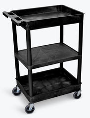 Luxor Utility Cart 18 X 24 X 38 Inch Black 12 Inch Spacing