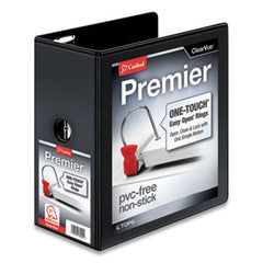 Cardinal® Premier Easy Open ClearVue Locking Slant-D Ring Binder, 3 Rings, 5" Capacity, 11 x 8.5, Black