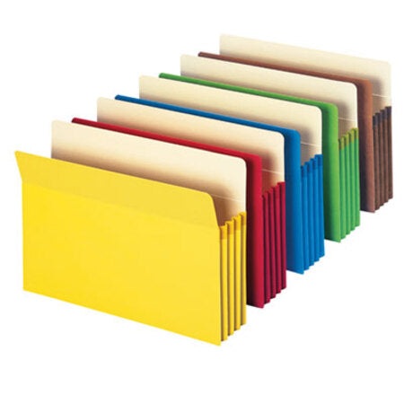 Smead® Colored File Pockets, 3.5" Expansion, Letter Size, Assorted, 5/Pack