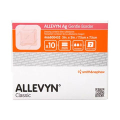 Smith & Nephew Silver Foam Dressing Allevyn Ag Gentle Border 3 X 3 Inch Square Sterile