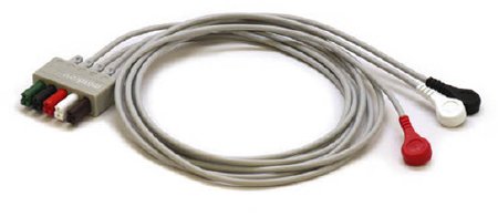 Mindray USA 3 Lead ECG Wires Snap, Adult/Pediatric Compatible with: DPM4, DPM5, DPM6, DPM7