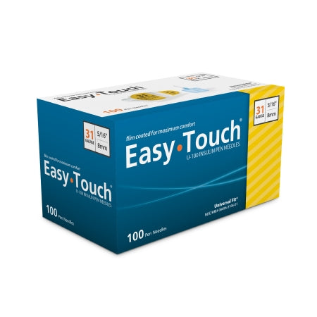 MHC Medical Insulin Pen Needle EasyTouch™ 31 Gauge 5/16 Inch Length Without Safety - M-701662-1658 - Box of 100