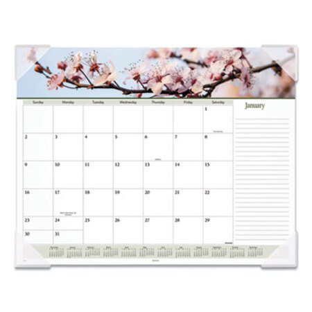 AT-A-GLANCE® Floral Panoramic Desk Pad, 22 x 17, Floral, 2021