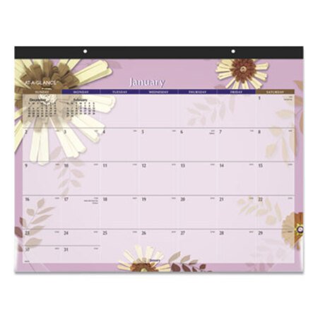 AT-A-GLANCE® Paper Flowers Desk Pad, 22 x 17, 2021
