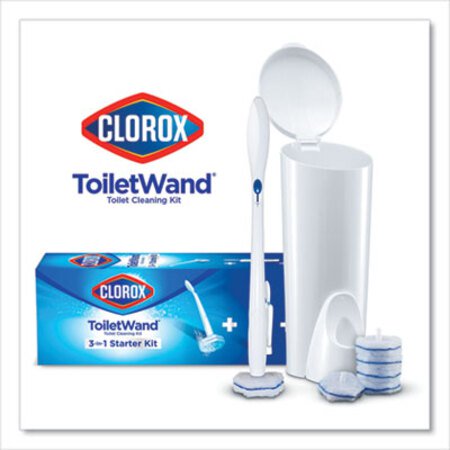 Clorox® Toilet Wand Disposable Toilet Cleaning Kit: Handle, Caddy and Refills, White