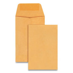 Quality Park™ Kraft Coin and Small Parts Envelope, #1, Square Flap, Gummed Closure, 2.25 x 3.5, Brown Kraft, 500/Box