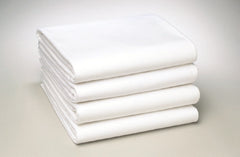 Standard Textile Bed Sheet Flat 66 X 104 Inch White Cotton 55% / Polyester 45% Reusable
