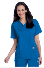 Landau Uniforms Scrub Shirt X-Large Carribean Blue 2 Pockets Short Sleeve Female - M-1138546-2 - Each