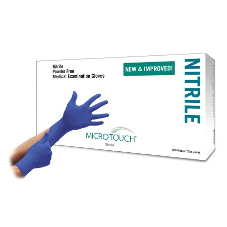 Ansell Exam Glove Micro-Touch® Nitrile Small NonSterile Nitrile Standard Cuff Length Textured Fingertips Blue Chemo Tested - M-703150-2516 - Case of 10