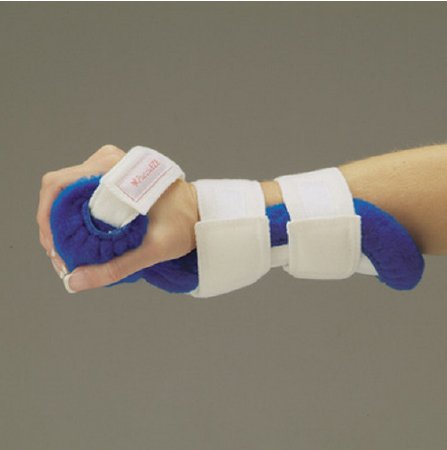 DeRoyal Resting Hand Splint Pucci® Eze Fleece Left Hand Blue / White One Size Fits Most